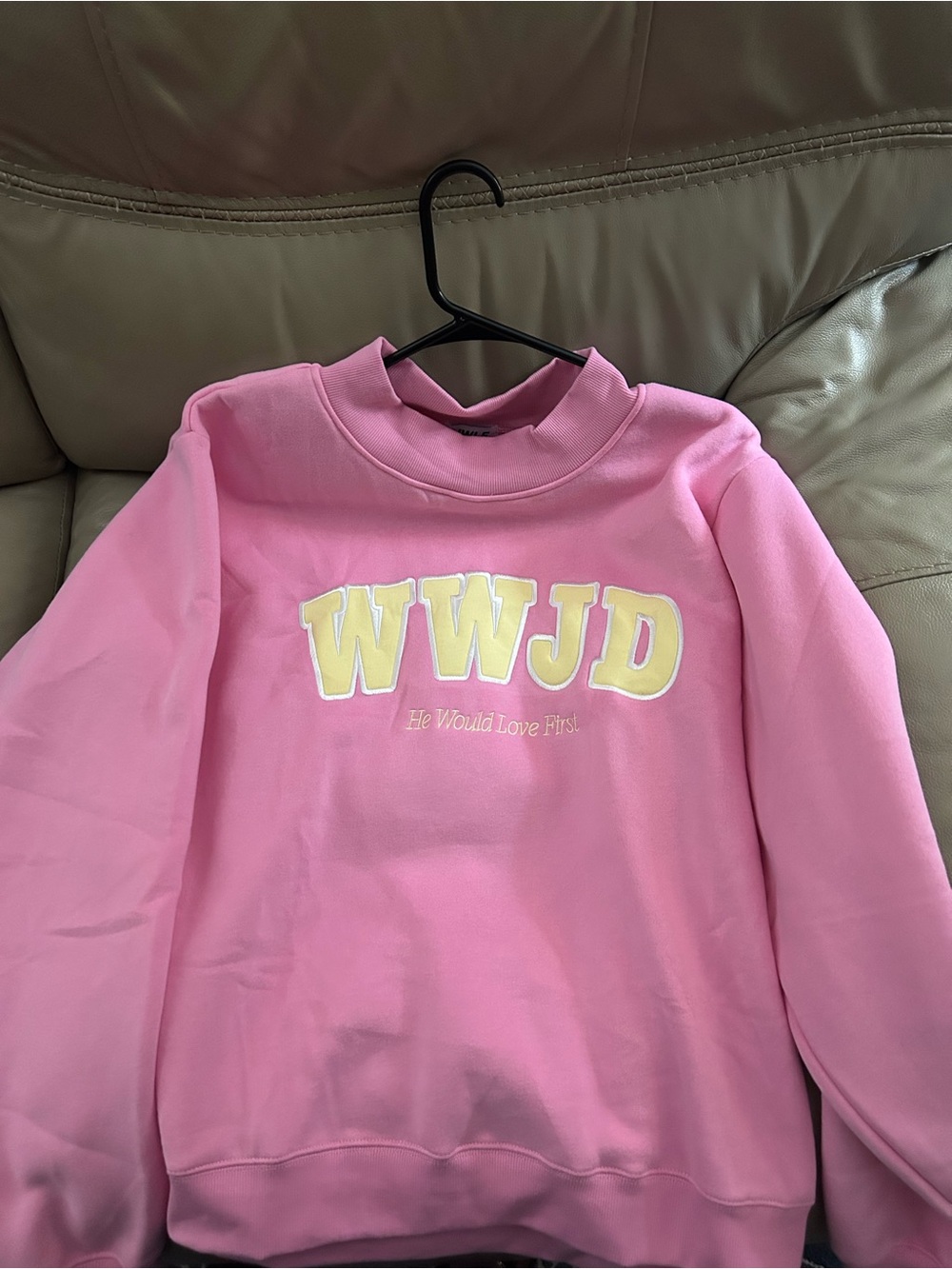 Pink WWJD Crewneck Sweatshirt
